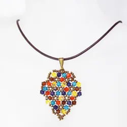 Pendant 65cm - Xochitl Grapes-Chocolate Leather - Pendant 65cm - Laiton bronze